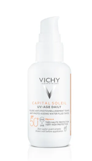 Vichy Capital Soleil UV-AGE Daily Fluid Colorat Teinte Tinted, nuanta deschisa medie SPF50 40 ml