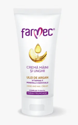Farmec Crema maini si unghii cu ulei de argan, vitamina F si minerale esentiale 100 ml