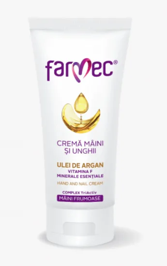 Farmec Crema maini si unghii cu ulei de argan, vitamina F si minerale esentiale 100 ml — preț și oferte
