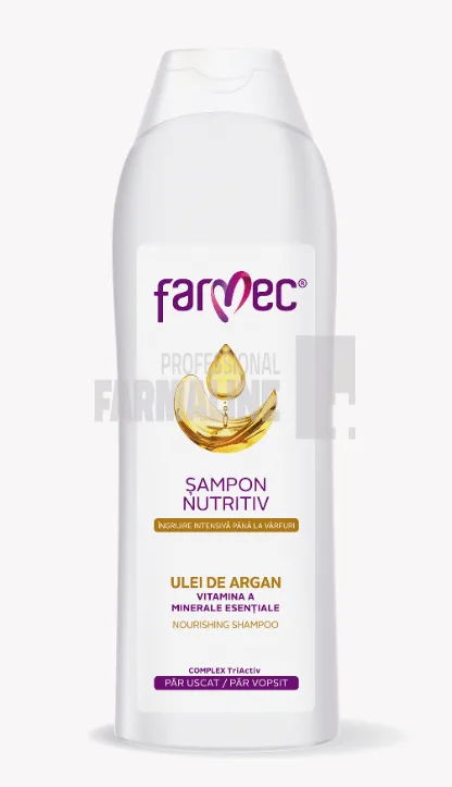 Farmec Sampon nutritiv cu ulei de argan, vitamina A, minerale esentiale 400 ml — preț și oferte