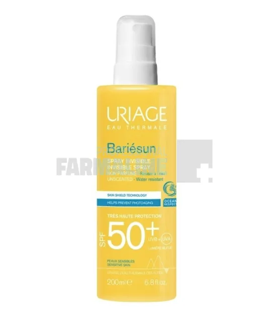 Uriage Bariesun Spray invizibil fara parfum pentru fata si corp, rezistent la apa SPF50 200 ml — preț și oferte