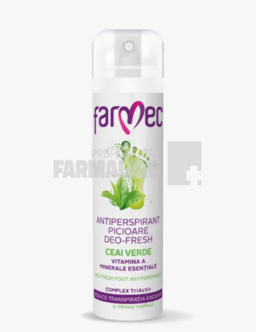Farmec Antiperspirant picioare Deo Fresh cu ceai verde,vitamina A si minerale esentiale 150 ml — preț și oferte