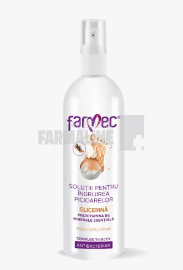 Farmec Solutie ingrijire picioare cu glicerina, provitamina B5 si minerale esentiale 200 ml — preț și oferte