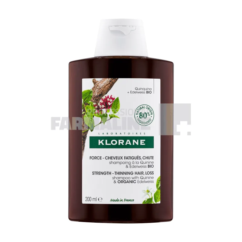 Klorane Sampon cu extract de chinina si floare de colt 200 ml — preț și oferte