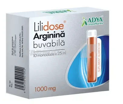 Lilidose arginina buvabila 1000 mg 10 monodoze Adya GreenPharma — preț și oferte