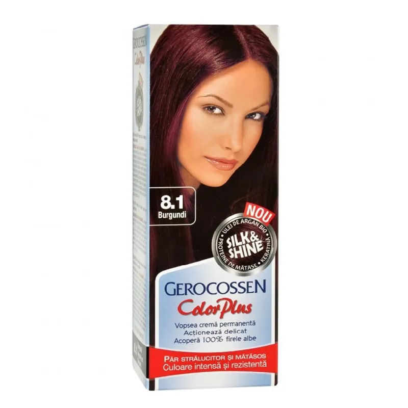 Vopsea de par Silk&Shine, 8.1 Burgundi, 50ml, Gerocossen — preț și oferte