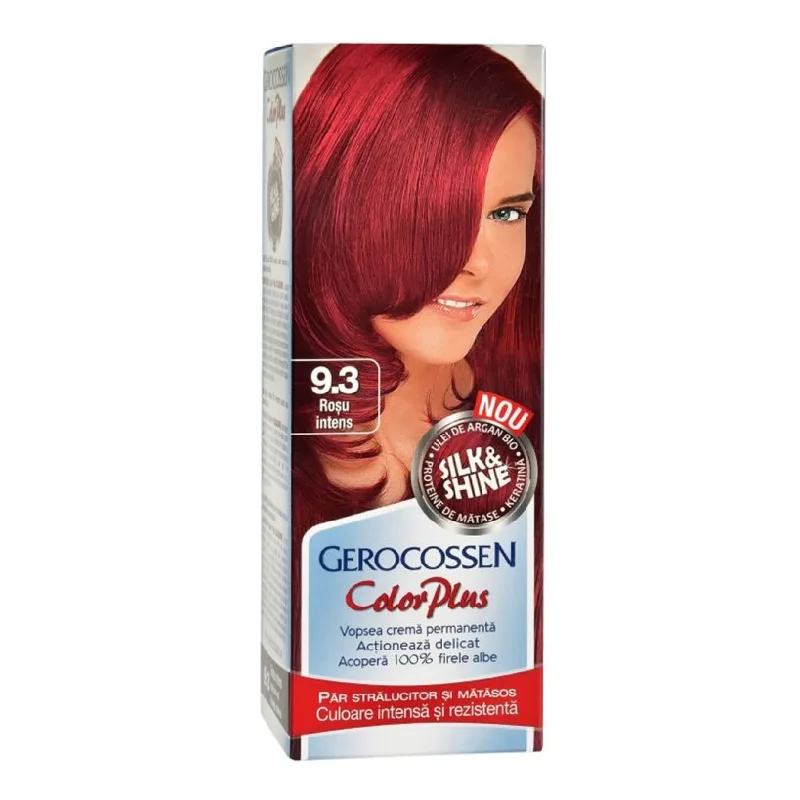 Vopsea de par Silk&Shine, 9.3 Rosu Intens, 50ml, Gerocossen — preț și oferte