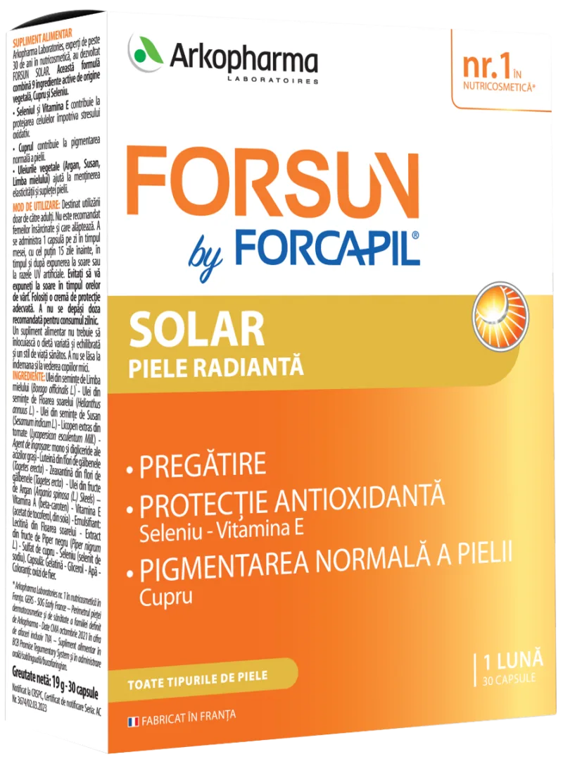 Forsun by Forcapil Solar, 30 capsule Arkopharma — preț și oferte