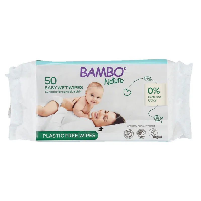 Servetele umede, 50 bucati, Bambo Nature — preț și oferte