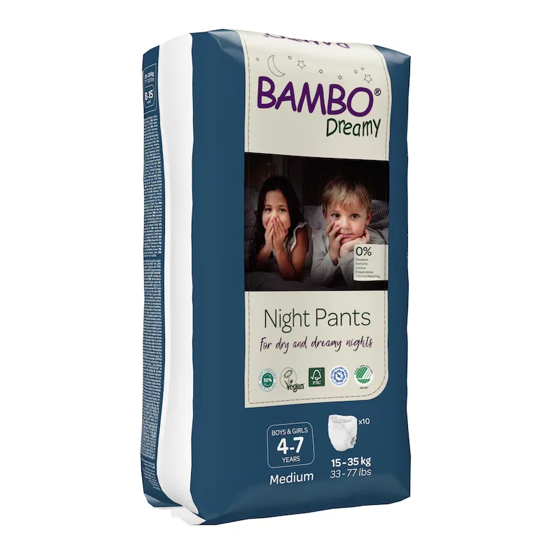 Scutece chilotel Eco, Dreamy Night, Unisex, Medium, 4-7ani, 15-35kg, 10 bucati, Bambo Nature — preț și oferte