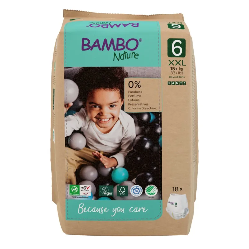 Scutece chilotei Eco Pants Nr.6, 15kg+, 18 bucati, Bambo Nature — preț și oferte