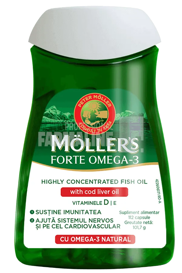 Moller's Forte Omega 3 + Ulei de ficat de cod 112 capsule — preț și oferte