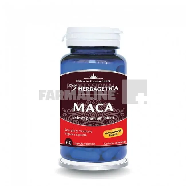 Maca extract premium intens 60 capsule HERBAGETICA — preț și oferte