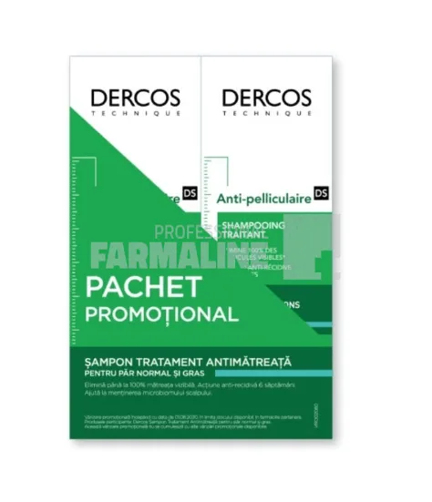 Vichy Dercos Pachet Sampon antimatreata par normal/gras 200 ml + 200 ml — preț și oferte