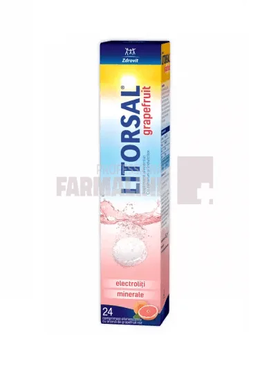 Litorsal Electroliti cu aroma de grapefruit 24 comprimate efervescente ZDROVIT — preț și oferte