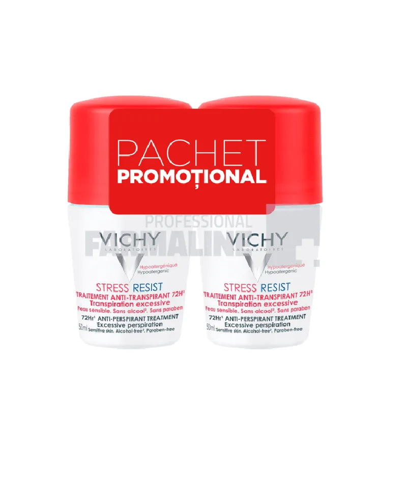 Vichy Pachet Deodorant Roll-on Stress Resistn 72 H 50 ml 1 + 1 — preț și oferte