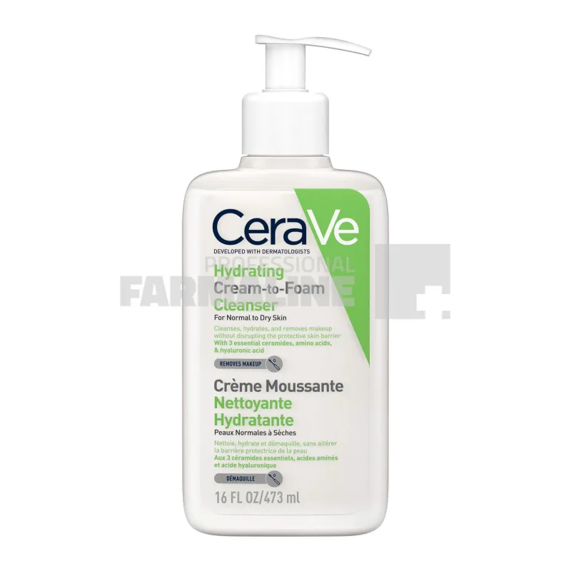 Cerave Crema spumanta de curatare si hidratare piele normal-uscata 473 ml — preț și oferte