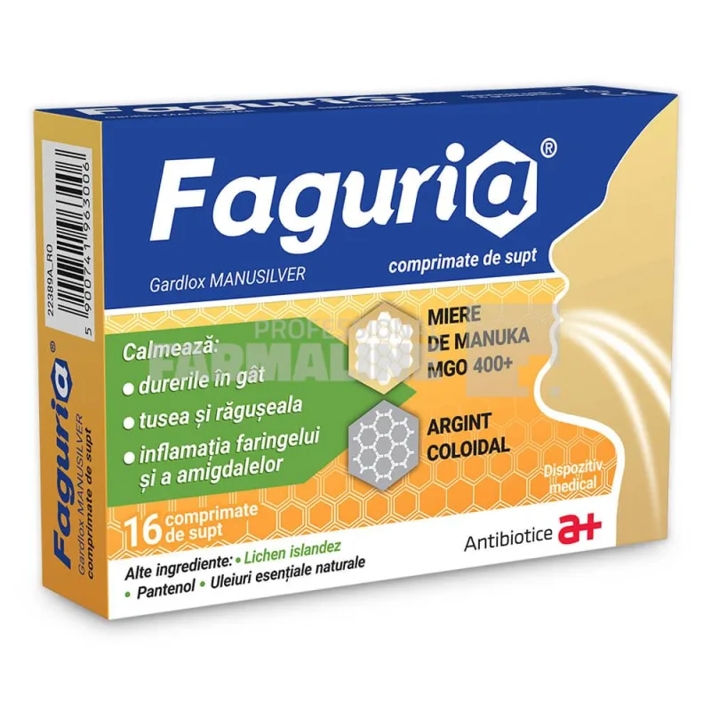 Faguria 16 comprimate de supt ANTIBIOTICE SA — preț și oferte