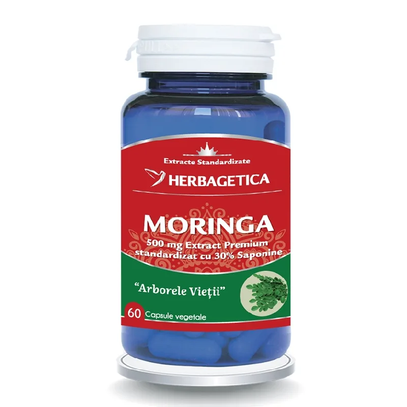 Moringa, 60 capsule vegetale, Herbagetica — preț și oferte