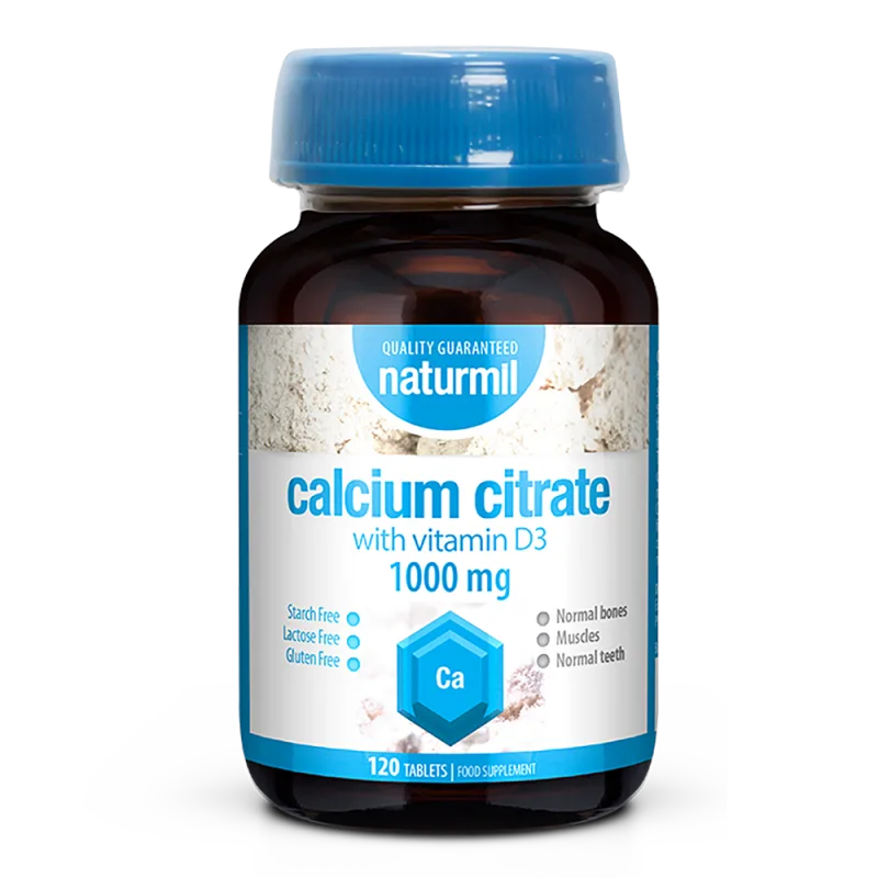 Calcium Citrate cu Vitamina D3 1000 mg  120 comprimate Type Nature — preț și oferte